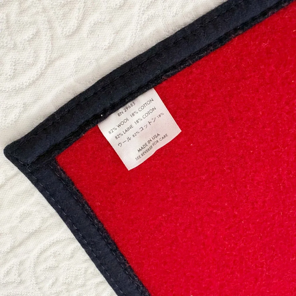 RARE Pendleton Made in USA Wool Hot Air Balloon Blanket, Red / Blue (32